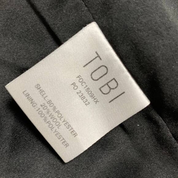 Tobi Anabel Wool Blend Coat Jacket Poncho Side Asymmetrical Zip Grey Black S - Picture 7 of 8